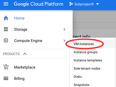 Create google cloud instance
