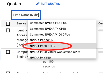Nvidia P100 quota