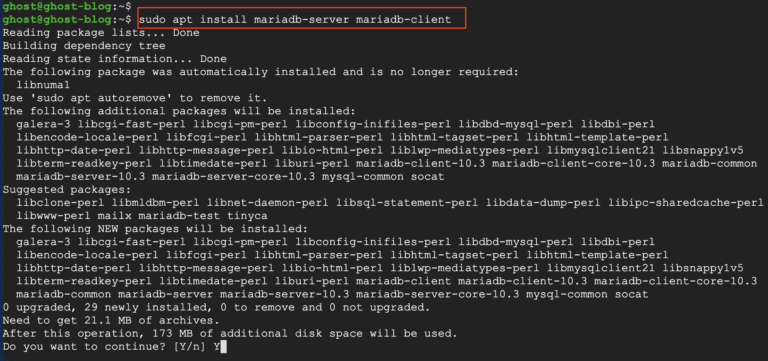 MariaDB Server install