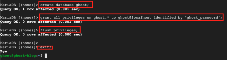 Create Ghost Database